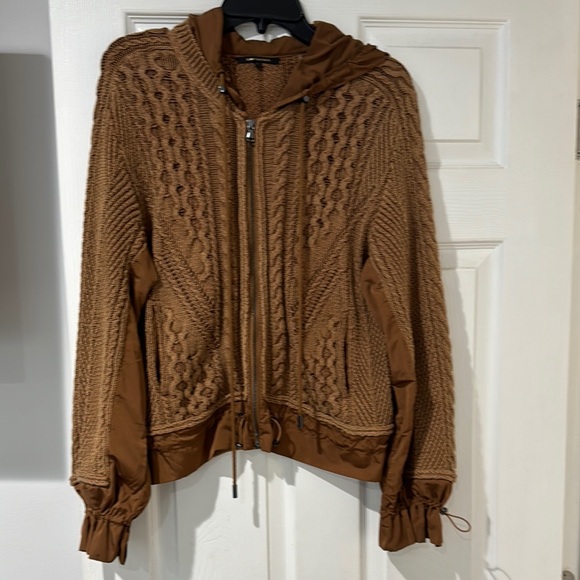 Brown Knit Hooded Jacket - Picture 1 of 12